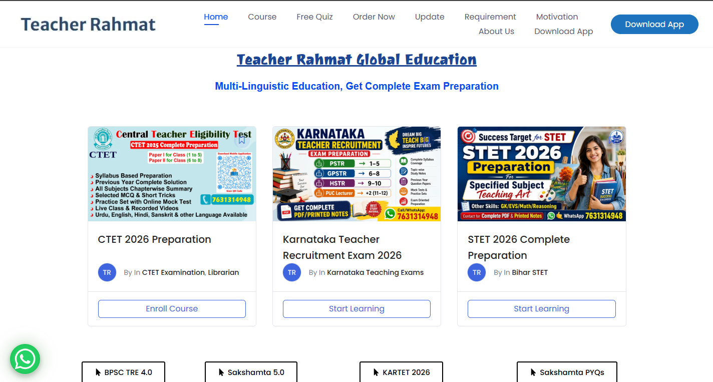 Teacher Rahmat — Educational Website Development